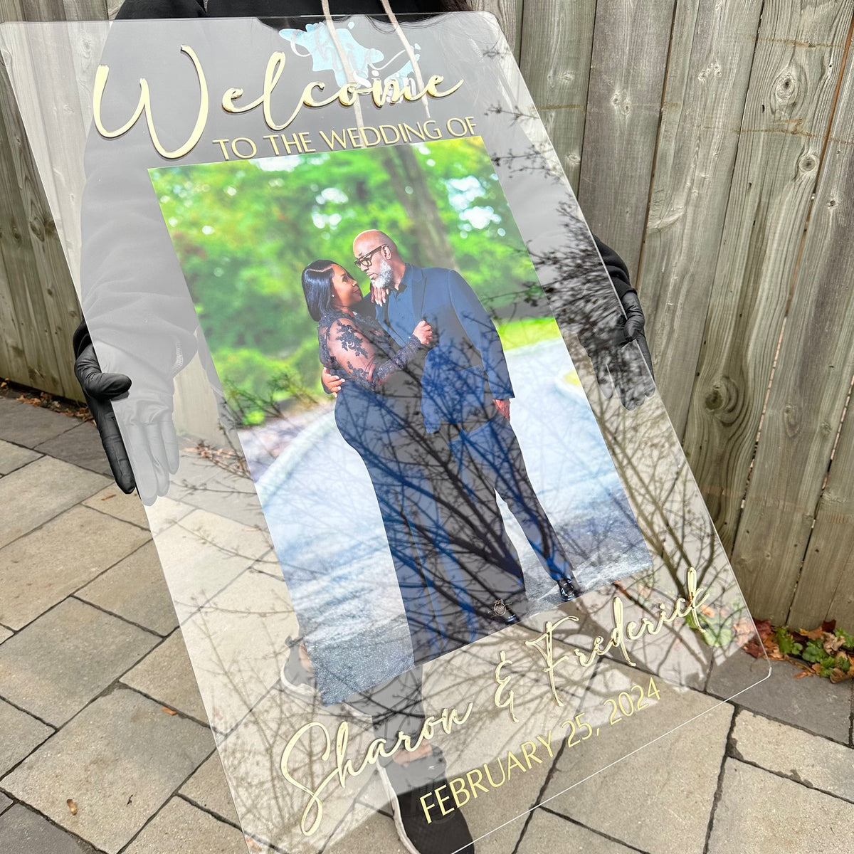 thumbnail image 2 of Personalised Wedding Photo Plaque – Stag Design 2 of 14