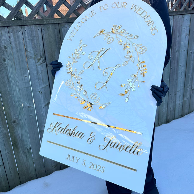 Monogram Welcome Wedding Sign