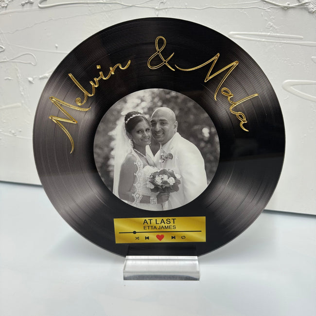 Vinyl Record-Inspired Photo Plaque