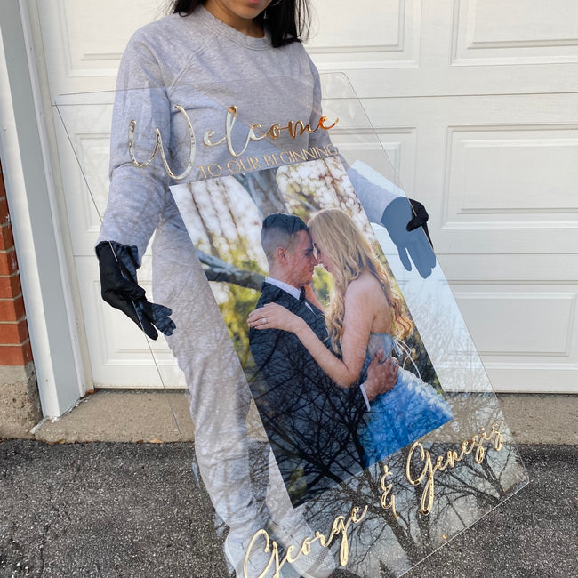 Photo Wedding Welcome Sign