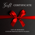 Prepaid Plaque - Gift Certificate