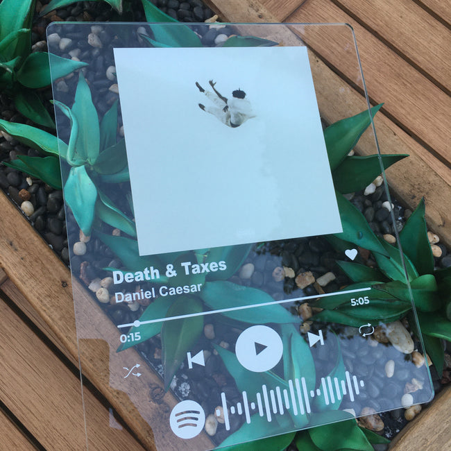 Acrylic printed Spotify song plaque with rounded corners! Fully Customizable